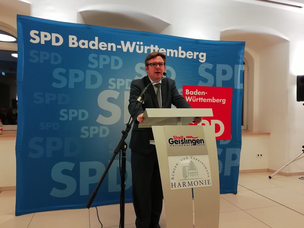 Martin Rosemann MdB spricht beim Neujahrempfang 2019 der SPD Zollernalb